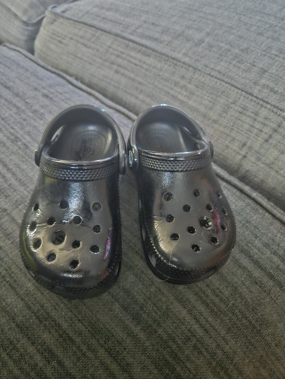 Crocs Toddler Classic Clogs Shiny Black Size C8